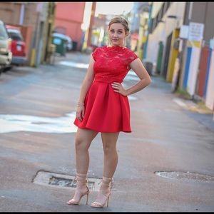 Red Sequin Homecoming Dress